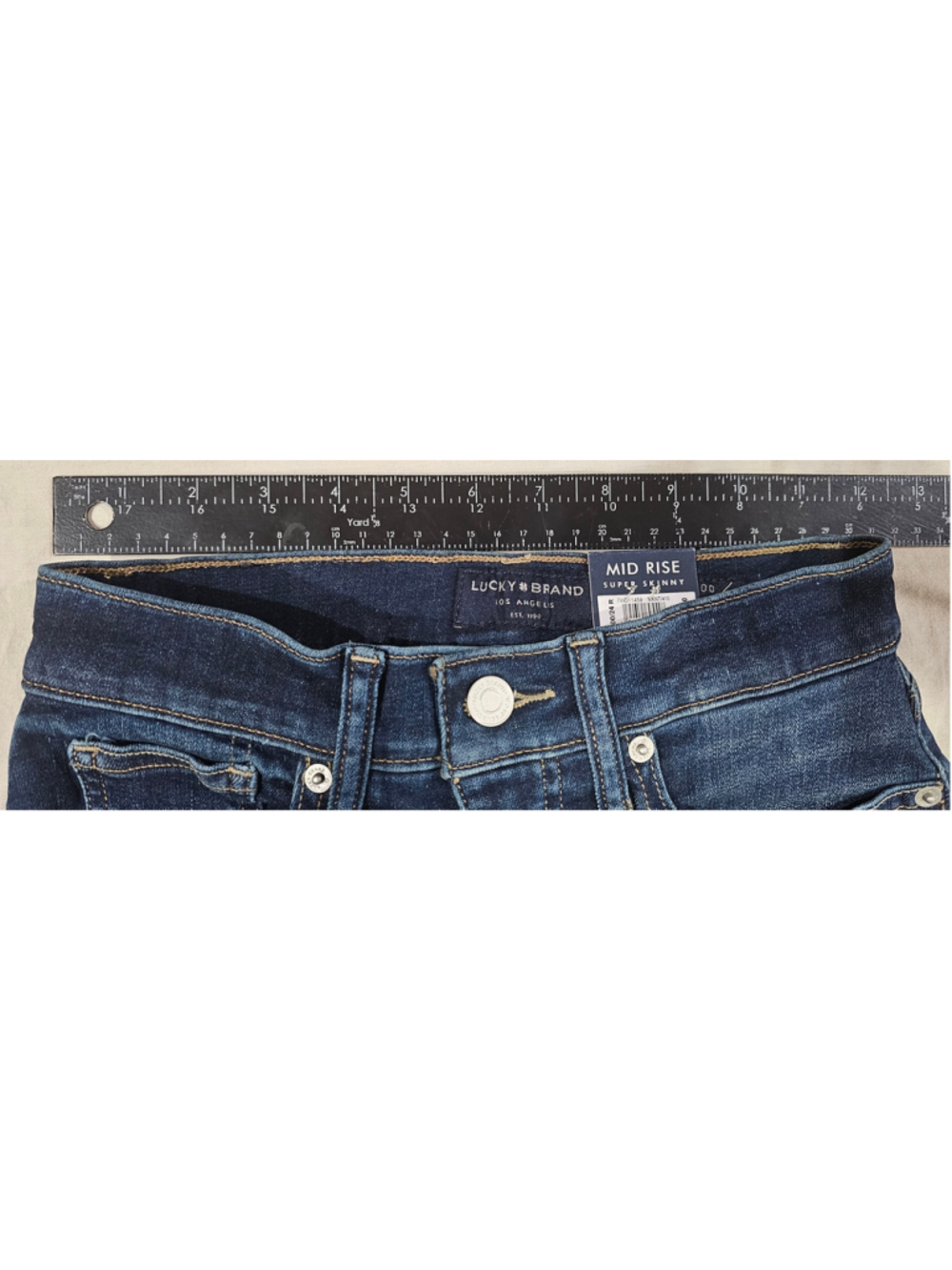 Women's Lucky Brand Mid Rise Super Skinny Jeans Size 00 Blue - Picture 4 of 6